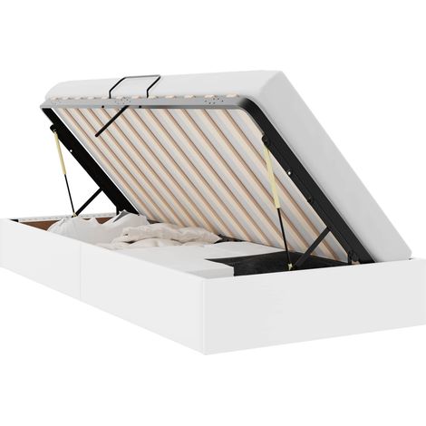 Storage Bed with Headboard Pure White 90 x 190 cm Faux leather vidaXL (1/5)