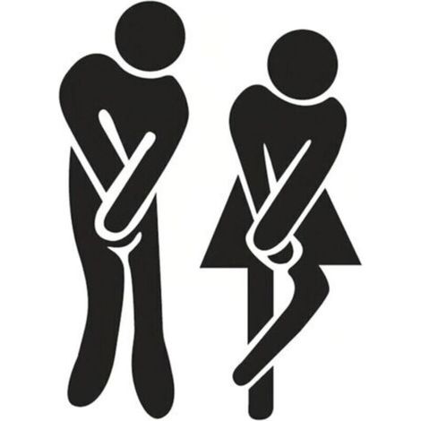 Wandaufkleber – Toilette – WC – Lustiges WC-Schild (18 x 12 cm) – Wandaufkleber für Badezimmertür – Kleines, abnehmbares WC-Schild – Wanddekoration