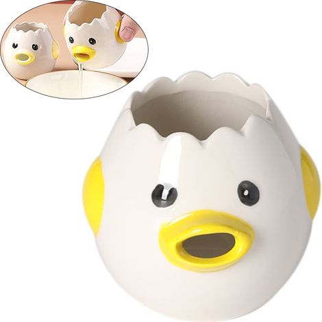 Séparateur D'Œufs - En Céramique - Pour Blanc Et Jaune D'Œuf - Forme Poulet - 1 Pièce (1/5)