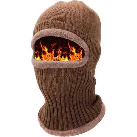 Sturmhaube Winter Thermo Balaclava für Damen & Herren, winddicht, atmungsaktiv, braun (1/5)