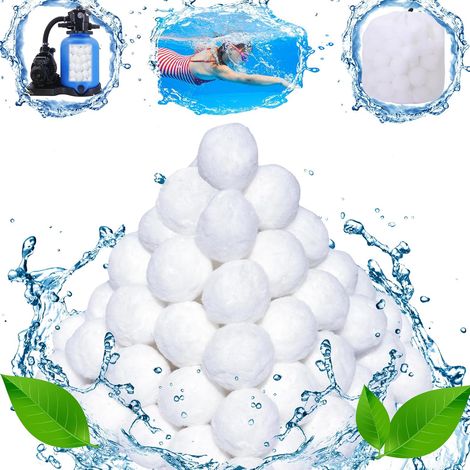 Bolas de filtro de piscina de 700 g para sistemas de filtro de arena, que pueden reemplazar 25 kg de arena de filtro, para filtros de arena, piscinas y robots. (1/5)