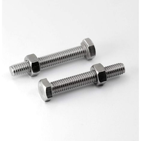 M6 x 50 mm, 20 Stück Innensechskantschrauben, 304-Edelstahl-Außenecken-Sechskantschrauben, Sechskantschrauben und Muttern-Set