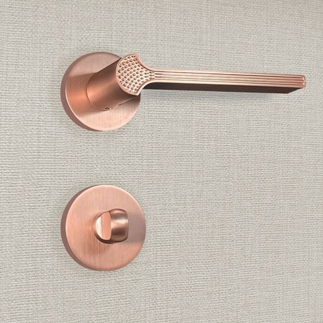 Poignée de porte design à condamnation finition aspect or rose Cristina - KATCHMEE - KatchMee