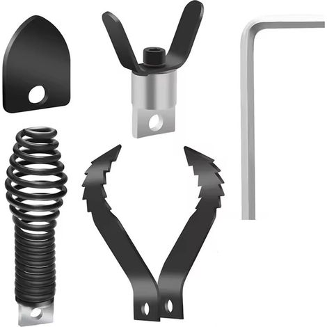 GARRYFIZH Ensemble de Déboucheur de Canalisation, Tête de Cutter et Tarif en Acier Inox – Machine de Décrassement pour Câbles de 5/16 à 3/4 Pouce