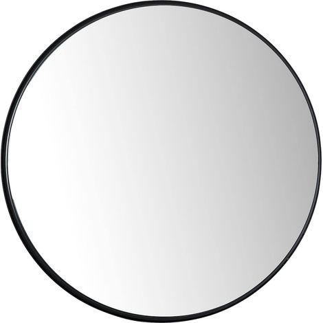 Miroir industriel en fer noir et bois style loft contemporain - Noir mat et bois naturel (1/4)