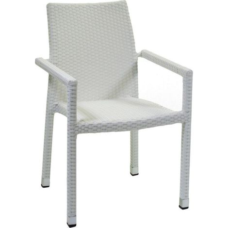 Gartensessel adila eisweiß polyrattan eckig cm60 (1/3)