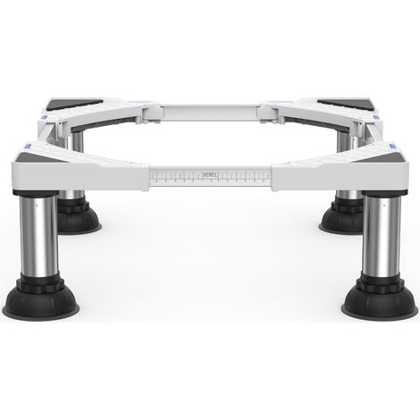 Socle réglable pour lave-linge, cadre de base pour lave-linge, réfrigérateur, sèche-linge et congélateur, charge maximale 300 kg, réglable de 43 à 62 cm, épaisseur 15 à 18 cm, blanc (1/5)