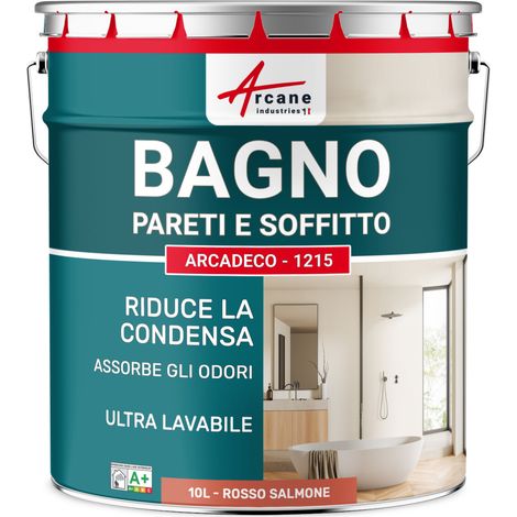 Pittura per pareti e soffitti di bagni: ARCADECO - 1215 - 10 L Rosso salmone - RAL 3022 - ARCANE INDUSTRIES (1/5)