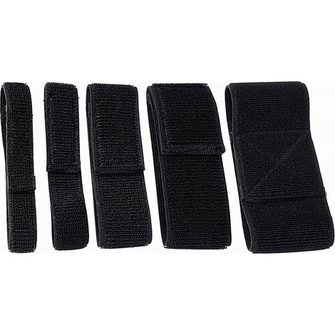 Bande velcro élastique auto-agrippante 2,5 x 30 cm, noire, sangle réutilisable, maintien de la taille et organisation du linge (1/4)