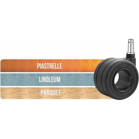 Ruota Whole Nera Poliuretano Mm.65 Perno 11X22 (1/2)