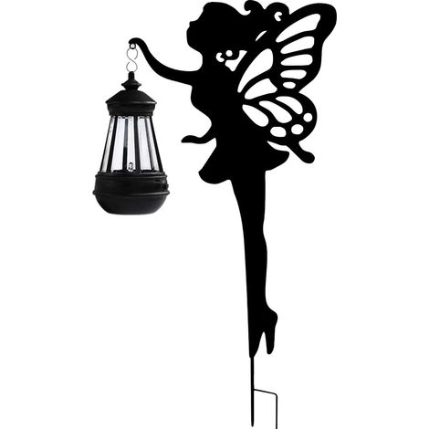 Décoration de jardin féérique, figurine solaire avec lanterne – Décoration de jardin pour allée, cour, patio, porche, jardin, pelouse, aménagement paysager, vacances de Noël (1/5)