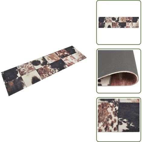 Piel animal - vidaXL Alfombra de cocina lavable terciopelo piel de animal 45x150 cm - Alfombra antideslizante
