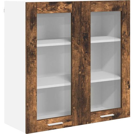 Armadio pensile moderno rettangolare cucina 80 x 31 x 80 cm grande capacità di stoccaggio in legno ingegnerizzato rovere fumo 020053365