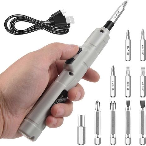 Tournevis électrique 3,6 V, petit tournevis sans fil, kit de tournevis à charge rapide USB, format stylo (1/5)