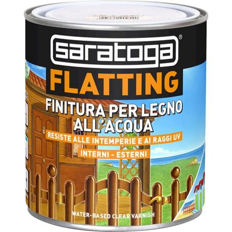 FLATTING FINITURA PROTETTIVA TRASPARENTE PER LEGNO ALL'ACQUA SARATOGA 750ml LUCIDO