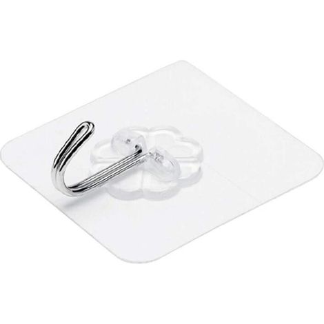 10 pièces Crochet de Porte Cuisine Adhésif Transparent Réutilisable Serviette Crochets pour Maison Salle de bain Vêtements Chapeaux Sacs Crochet adhésif imperméable et résistant à l'huile (1/5)