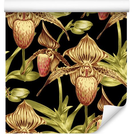 Papel pintado de flores tropicales con hojas para salón y dormitorio, 50x1000 cm (1/5)