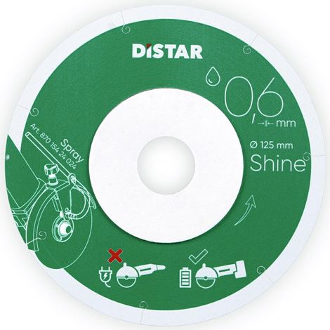 Disco lucidante diamantato Distar 125 x 0,6 x 22,23 mm (1/4)