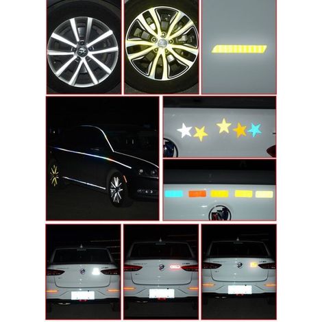 Autocollant réfléchissant automatique de vélo Blanc (1/4)