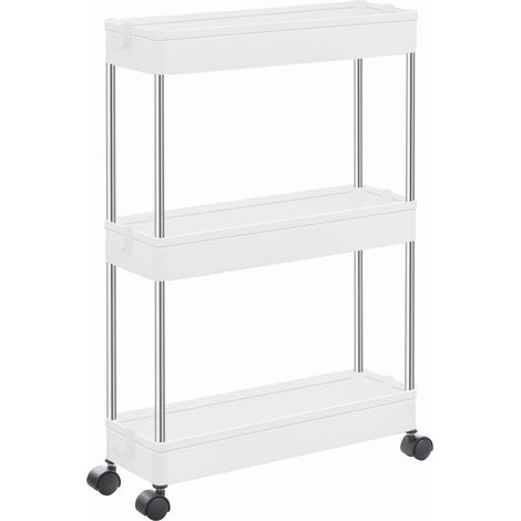 Carrello salvaspazio Slim con 3 ripiani e ruote (1/5)