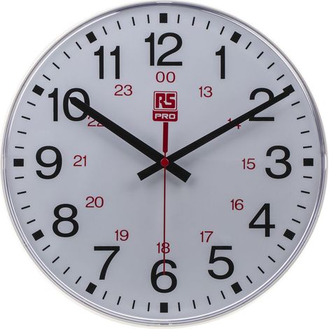 Rs Pro – Horloge murale analogique 300mm – Plastique incassable – Affichage clair – Fonctionne avec piles AA – Poids 500g (1/3)