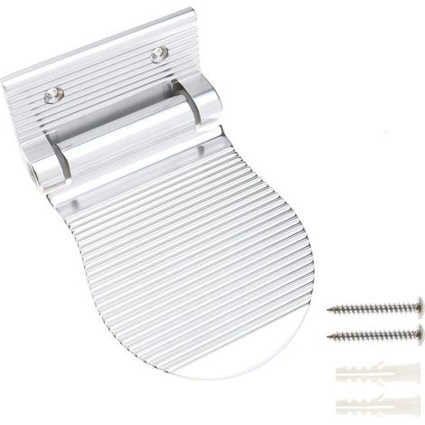 Repose-pieds antidérapant pour salle de bain, aluminium, coloris argent, fixation vissée (1/5)