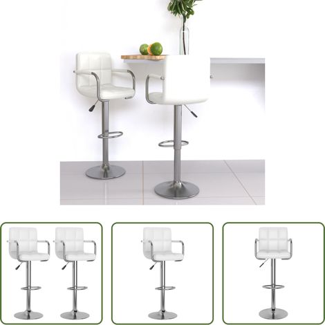 Barstühle -  Barhocker 2 Stk. Weiß Kunstleder (1/5)