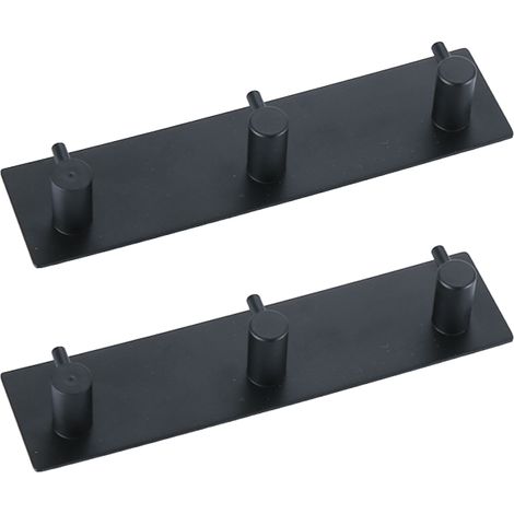 Lot de 2 crochets muraux adhésifs en acier inoxydable 304, patères sans perçage pour cuisine salle de bain porte (1/5)