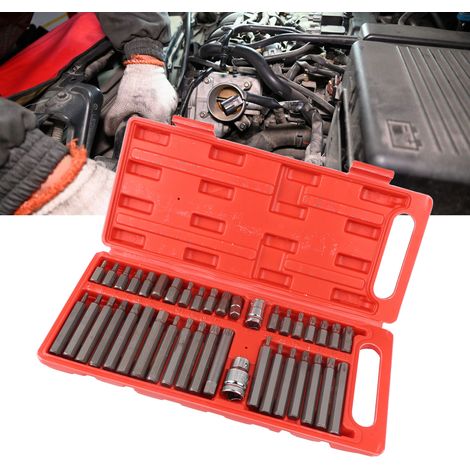 Coffret de 40 tournevis en métal avec embouts de tournevis à six branches, hexagonaux et à douze branches, outils de réparation automobile S2 (1/5)