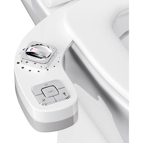 Bidet Toilette WC, Toilette Non Électrique Pulvérisateur Bidet Kit Bidet Rehausse Pour Toilettes Double Buses rétractables Autonettoyantes Pression d'eau réglable Bidet Toilette (1/5)