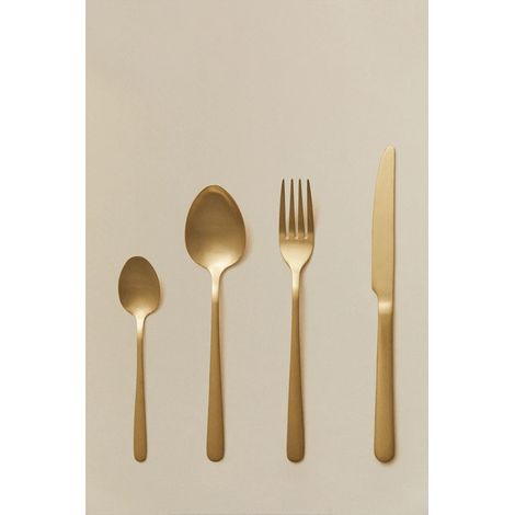 ORION91oficial® - Cubertería en acero inoxidable de 16 piezas Color Dorado Mate, Cubiertos, Cocina, Menaje - spaziOrion91 (1/5)