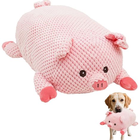 Indestructible dog toy, anti-stress, interactive dog toy, plush, Keep Calm design, cute piglet, size M