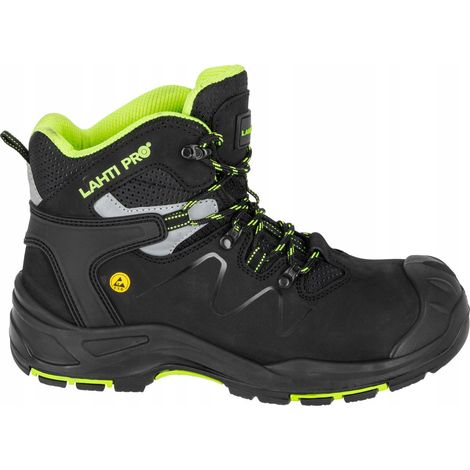 NUBUK ANKLE BOOTS SCHWARZ-GRÜN, S3 FO HRO SR, CE, LAHTI [Größe 45] 1 Stück.