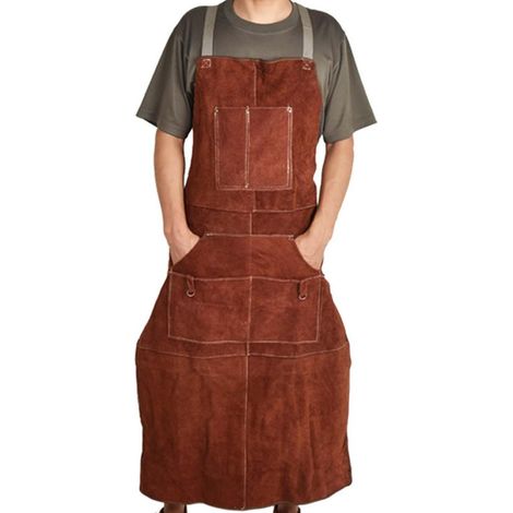 Tablier de soudeur professionnel en cuir de vachette épais, résistant à l'usure, isolation thermique, protection contre les brûlur (1/5)
