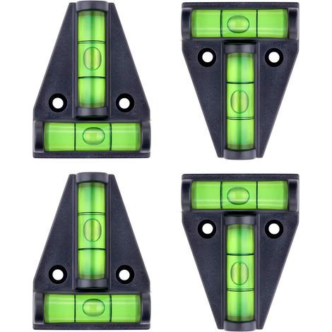 Lntyq Lot de 4 petits niveaux à bulle, mini niveau à bulle, pièces et accessoires de camping-car, kit de niveau à bulle, accessoires de camping-car, gadgets de camping-car, rampe de nivellement de (1/5)