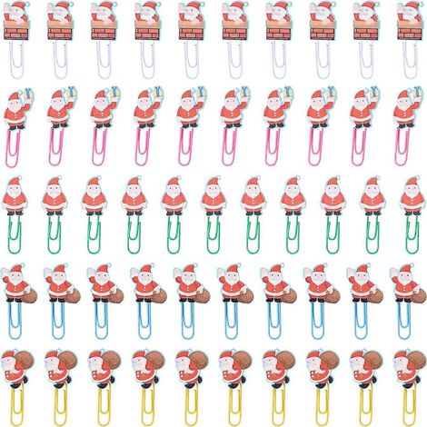 50 trombones colorés, petits trombones pour enfants, pinces à papier de bureau, pinces à papier en métal-4.50X3.50X0.02CM-Colorful