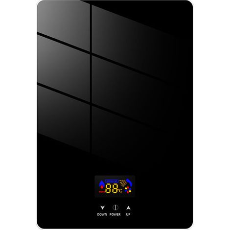 RHG Chauffe-eau électrique instantané à la demande 5 500 W 220 V - Affichage numérique de la température à LED, étanche, convient pour la maison, la cuisine, la salle de bain et l'hôtel