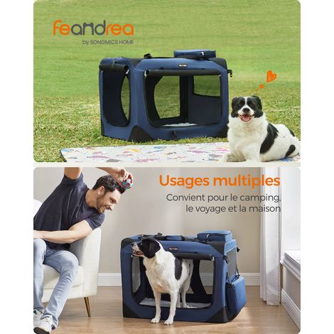 Sac Transport Chiens, Caisse Chat, 81 x 58 x 58 cm, Bleu Foncé (1/5)