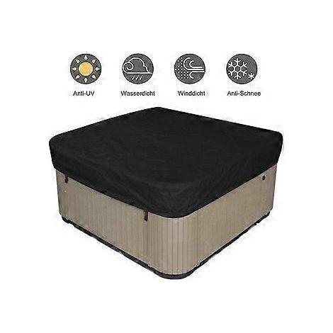 SZTXJ Garten-Whirlpoolabdeckung 231 x 231 x 30 cm, Schwarz, 2100D Oxford-Gewebe, wasserdicht, staubdicht, UV-beständig, für Whirlpools und Badewannen im Freien (1/5)