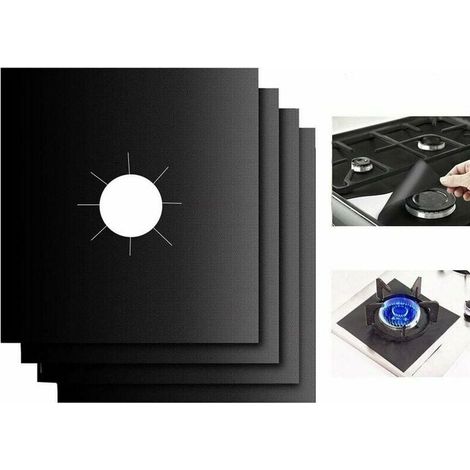 Protezioni per piano cottura a gas Ulisem, 4 pezzi, antiaderenti e riutilizzabili, 270x270 mm