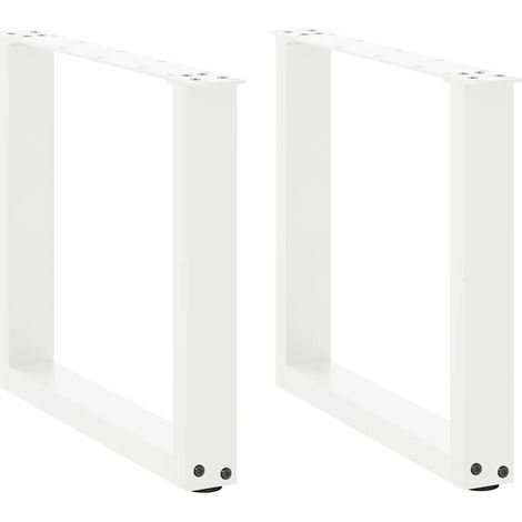 Couchtischbeine U-Form 2 Stk. Weiß 50x(42-43) cm Stahl