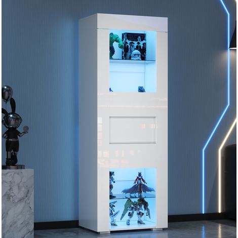 Vitrina blanca 60 x 40 x 170 cm con LED, puerta acrílica, DESVIAE (1/5)
