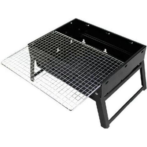 Deux grilles de barbecue en métal à trous carrés, mesurant 30 cm x 45 cm. (1/5)