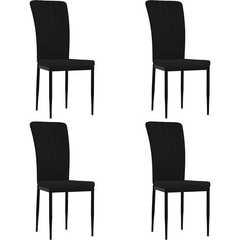 Maison Exclusive - Sedie da Pranzo 4 pz Nere in Velluto (1/5)
