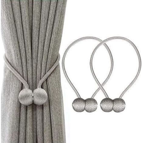 YMYNY 2er-Pack magnetische Vorhang-Raffhalter, Vorhang-Clip, geflochtene Halterschnalle für Zuhause und Büro (1/4)
