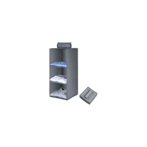 Étagère de penderie à Suspendre, Organisateur de Placard de Rangement Suspendu avec 3 Compartiments, Organisateur Suspendu Pliable et Gain de Place Système de Rangement 60x27x27CM