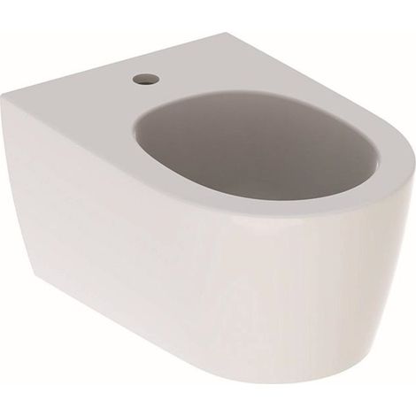 Bidet suspendu Geberit ONE caréné: T:54cm, Trop-plein:Dissimulé, blanc / KeraTect , chromé brillant