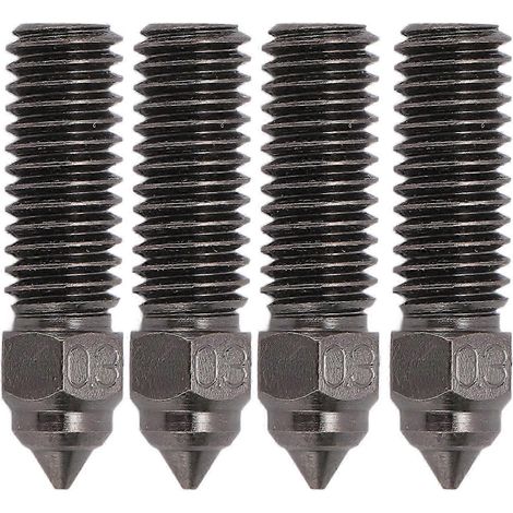 Lot de 4 buses d'extrusion pour imprimante 3D CR K1 en acier trempé, lissantes et durables, anti-obstruction, diamètre 0,3 mm. (1/5)