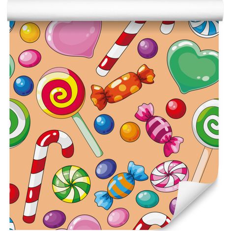 Papel pintado de dulces coloridos para salón y dormitorio, 50x1000 cm (1/5)