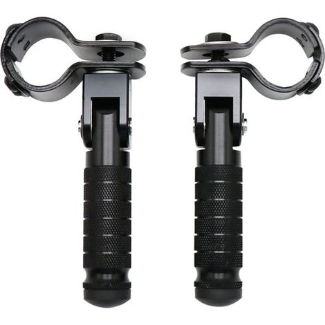 Reposapiés plegables，2 piezas，12,2 x 11 cm，plegables a 90°，rango de sujeción de 31-33 mm，reposapiés trasero，barra de soporte del parachoques (1/5)